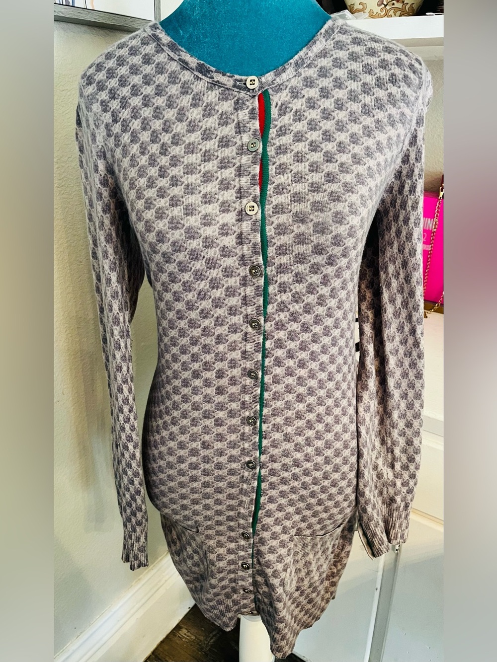 Gucci Cashmere Monogram Cardigan Dress (FINAL SALE)